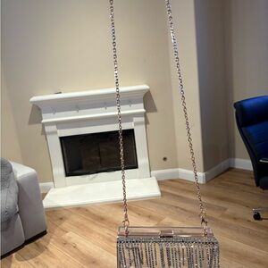 Windsor Silver Crystal Embellished Clutch